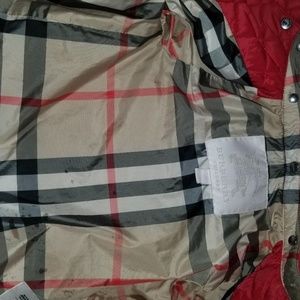 UNISEX RED BURBERRY QUILT JACKET